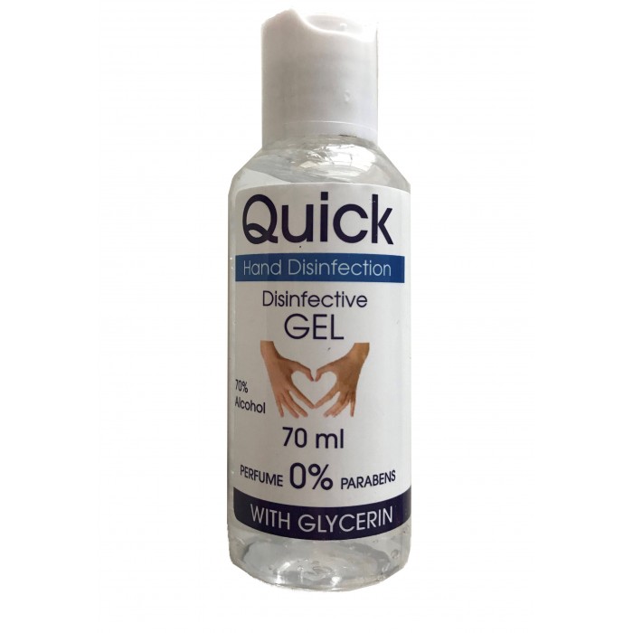 ''Made in Denmark'' Quick Hand disinfection gel with 70% alcohol 70ml